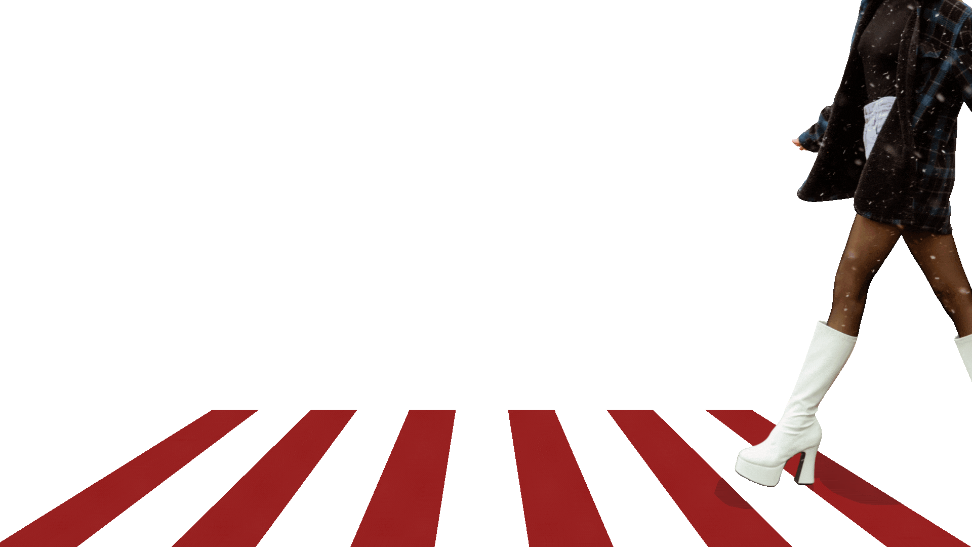 Boots walking on crosswalk graphic